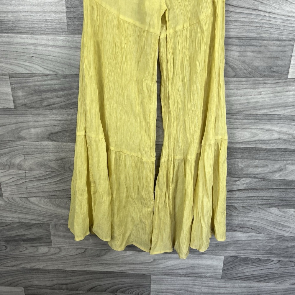 Pink Lily Strapless Tube Top Romper Women XS Yellow Coastal Beach Flowy Festival - Picture 3 of 16